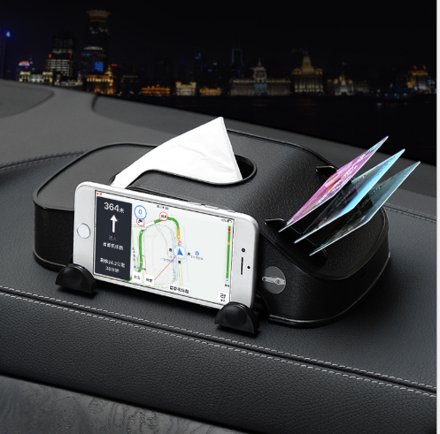 Multifunctional Car Tissue Box with Phone Holder