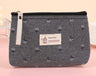 Letter Flower Print Canvas Makeup Bag for Women