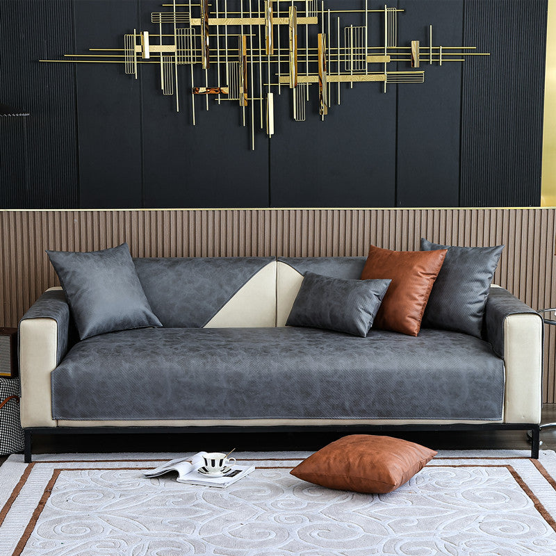 Universal Thick Faux Leather Cushion Cover for Sofa