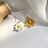 Asymmetrical Daisy Earrings - Korean Minimalist Style