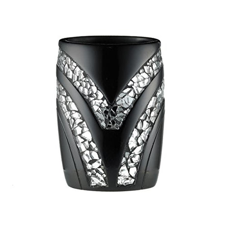 Zahari Home Sinatra Bath Tumbler Toothbrush and Toothpaste Holder Makeup Brushes Organizer Black