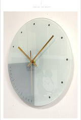 Nordic Silent Creative Glass Wall Clock for Home Decor