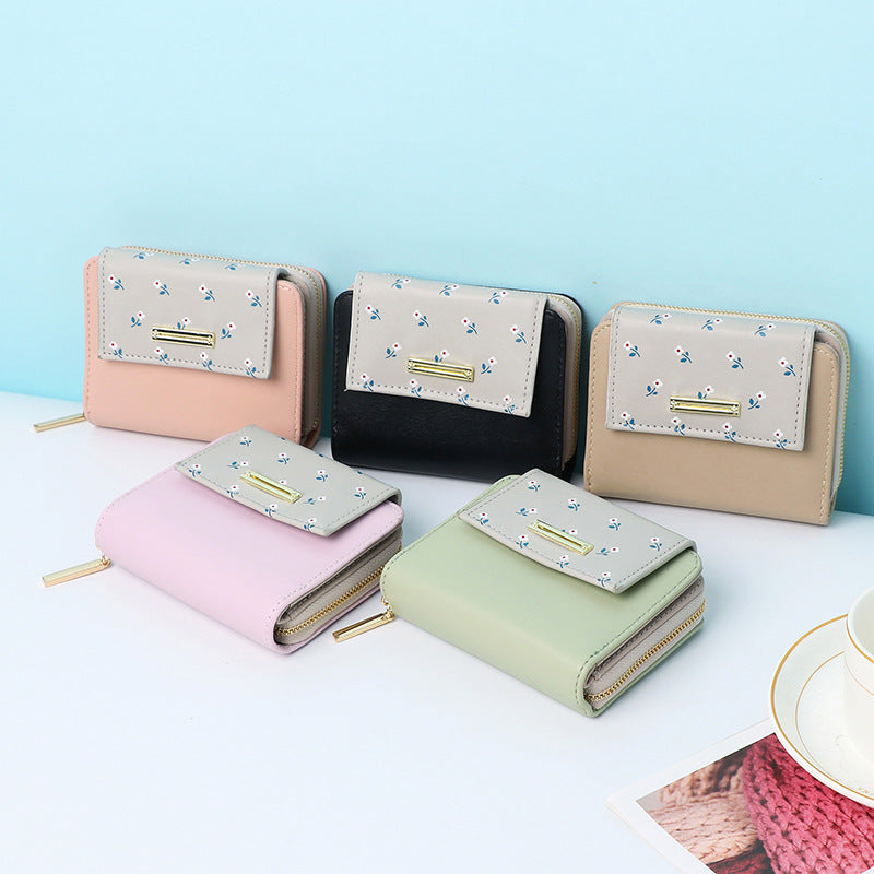 Senlina 2024 New Women's Short Zipper Wallet, Cartoon Design