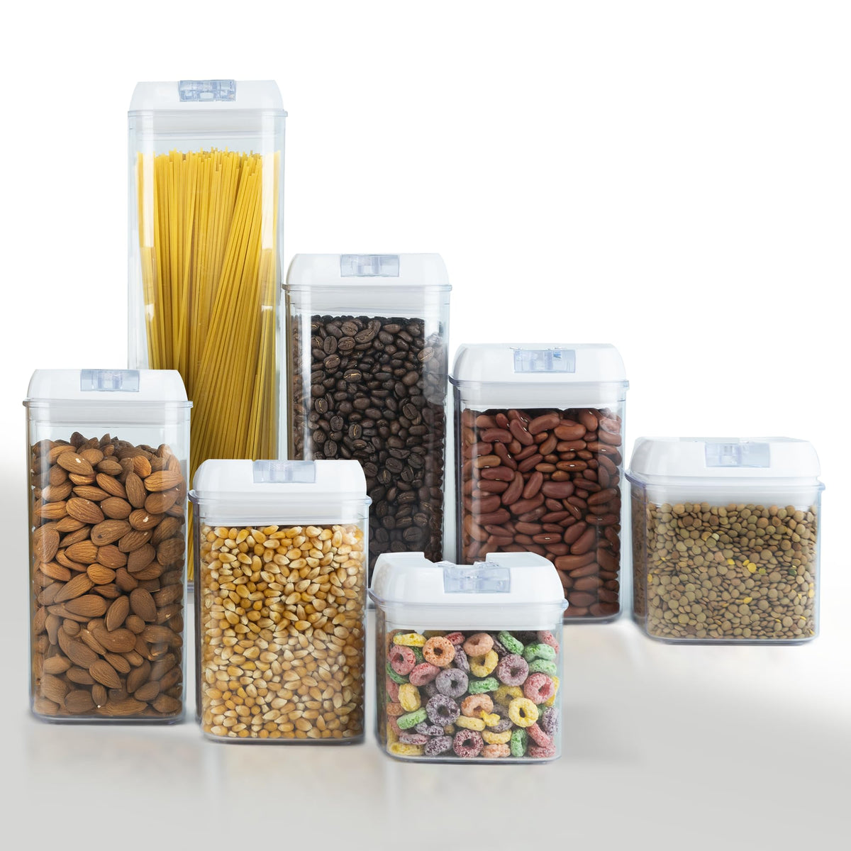 Cereal Containers Storage - 7 Pieces Airtight Food Storage Containers BPA Free Plastic Food Storage Containers with Lids Rice Container Includes Labels