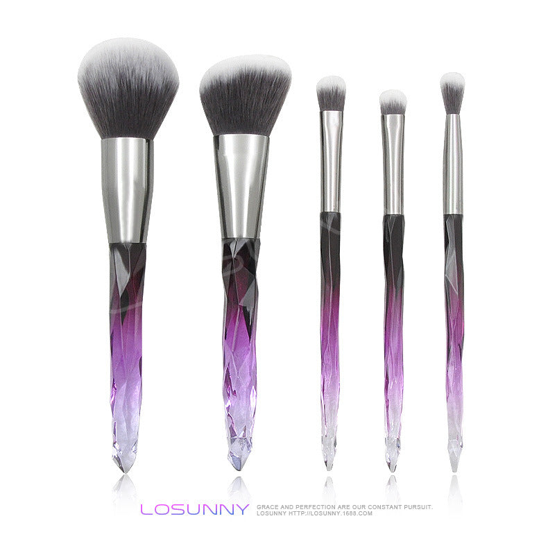 5-Piece Transparent Crystal Makeup Brush Set
