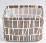Desktop Makeup Organizer Storage Box with Linen Basket