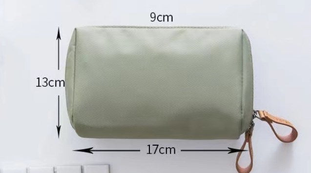 Solid Color Cosmetic Bag - Portable Travel Organizer