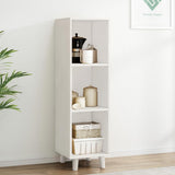 IOTXY Open Cube Low Bookcase - 3-Tier Freestanding Storage Display Cabinet Organizer with Legs for Home Office 3-Cubes Open Shelf Short Bookshelf White