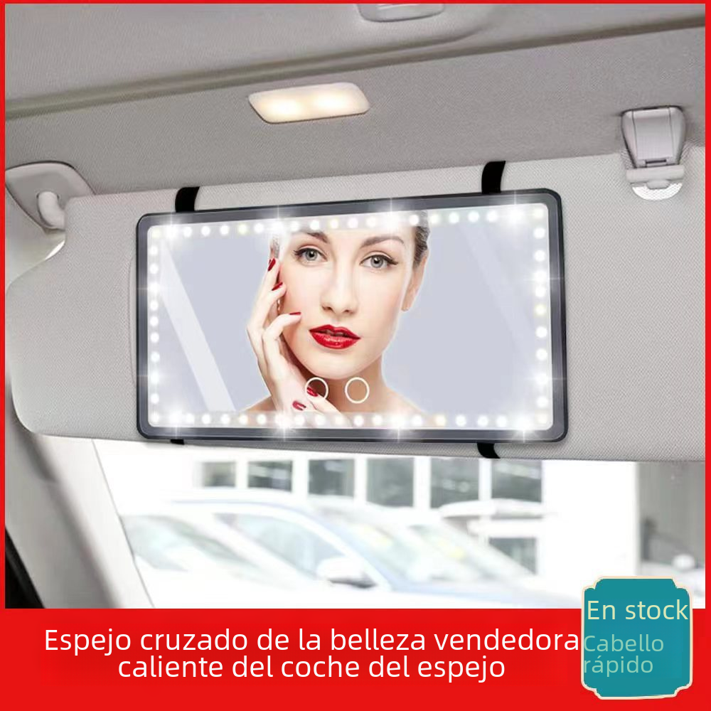 LED Makeup Mirror for Car with Sunshade Hook