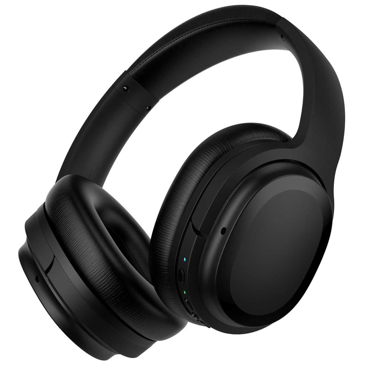 commalta Hybrid Active Noise Cancelling Bluetooth Headphones Over Ear Wireless Headphones Bluetooth 5.2 Headset Immersive Sound Deep Bass Headphones 30 Hours Playtime True Black
