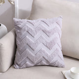 Plush Geometric Throw Pillow Cover for Home Decor