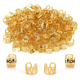 100 Pcs Gold Hair Accessories Dreadlocks Beads Hair Braid Cuffs Clips Decoration for Women Girls