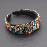 Elegant Baroque Colorful Rhinestone Hairband Accessory
