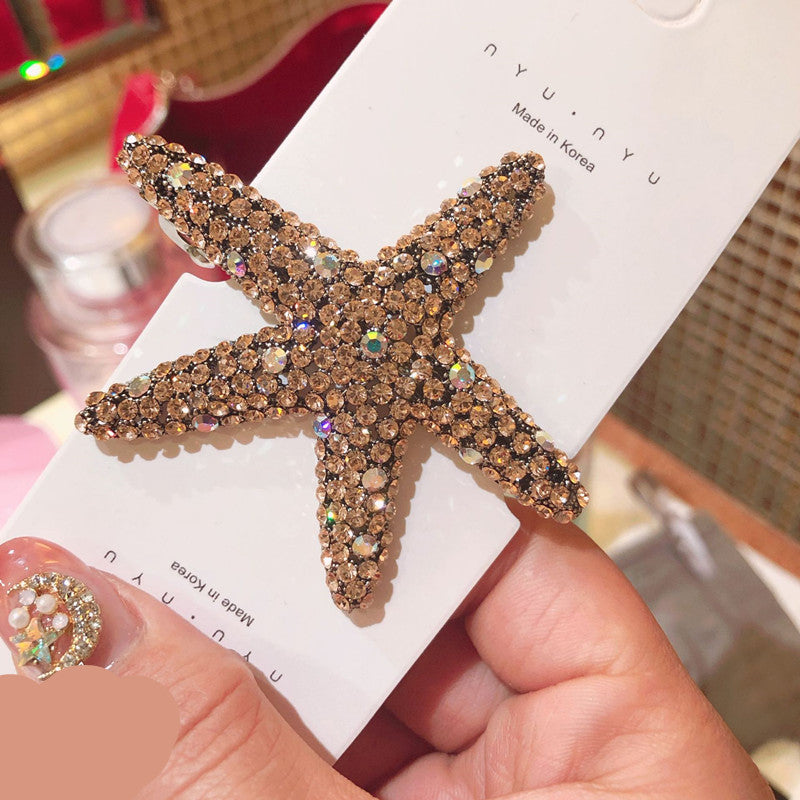 Starfish Hair Clip with Rhinestones