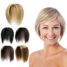 Clip in Human Hair Toppers Seamless Hairpiece Toupee for Women Lace Base Topper for Thicking Hair Natural Short Hair 6 Inch