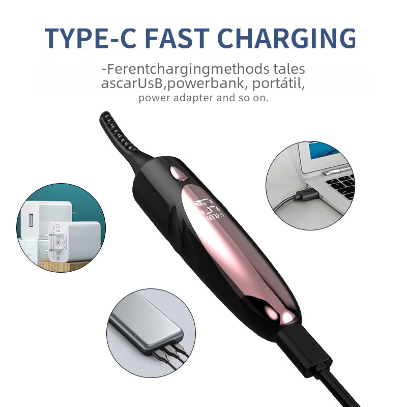 Digital Electric Eyelash Curler with Rechargeable Feature