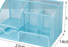 Large Capacity Metal Desktop Organizer - Pen & Document Holder