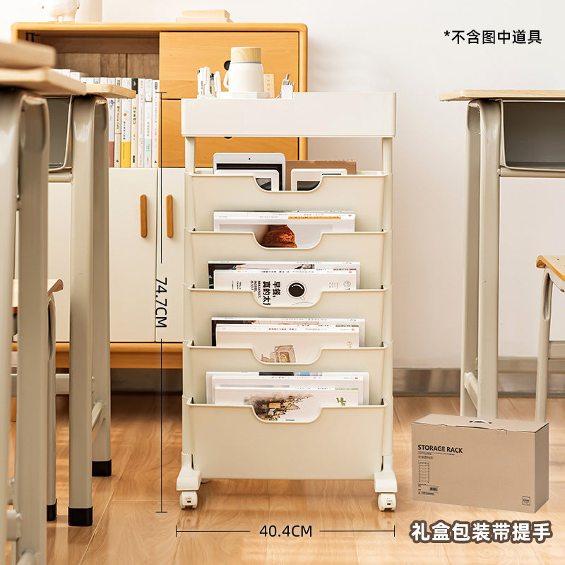 Mobile Plastic Desk Edge Bookshelf and Organizer