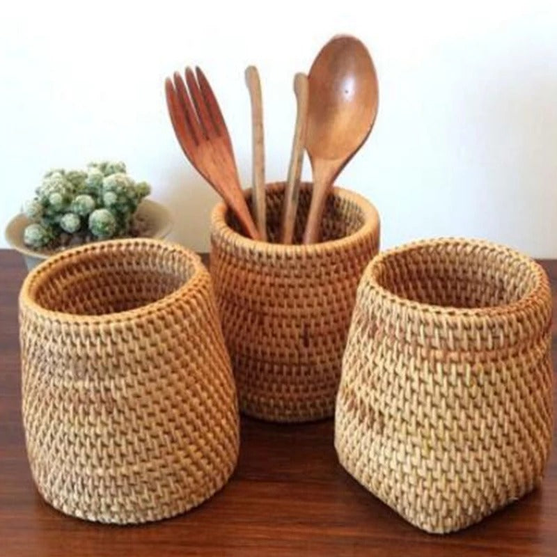 Handmade Rattan Storage Boxes for Cosmetics and Decor