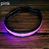 Reflective LED Dog Collar with Leather and Ribbon Design