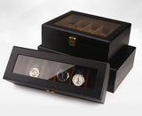 Black Matte 6-Slot Spray Paint Wooden Watch Box