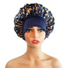 Wide-Brimmed Satin Printed Shower Cap for Beauty