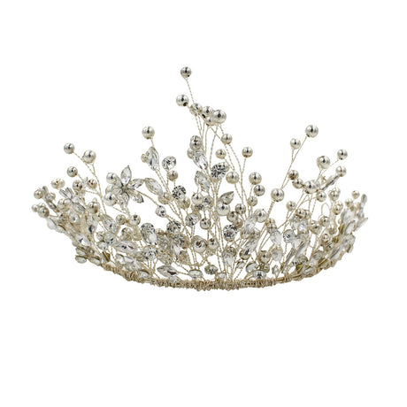 Handcrafted Beaded Crown Bridal Hair Accessory