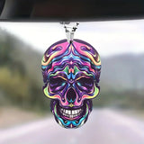 Neon Skull Acrylic Pendant for Car and Bag Accessories