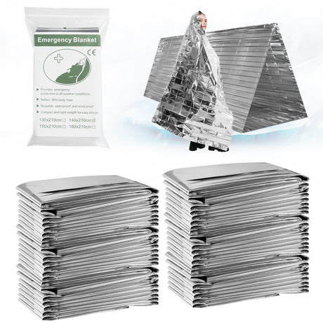 Emergency Mylar Thermal Blankets4-Pack Space Blanket Survival kit Camping BlanketThermal Blankets SurvivalEmergency Blankets Perfect for OutdoorsHikingSurvivalBug Out BagMarathons or Aid Car