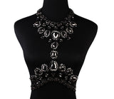 Fashionable Alloy Body Chain with Gemstone Pendant