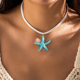 Bohemian Seashell Starfish Mermaid Necklace Accessory