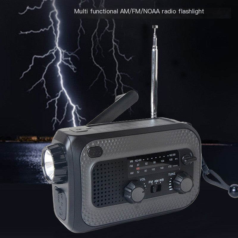 Hand-Crank Emergency Radio with Solar Charging for Camping