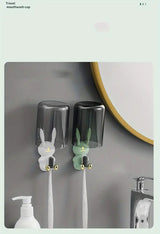 Cute Rabbit Bathroom Toothbrush Holder and Hook Storage