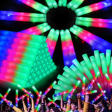 OLUPP 48 Pcs Foam Glow Sticks Glow Sticks Bulk with 3 Modes Colorful Flashing Light Up Baton Wands for Kids Glow Stick Party Pack for Wedding Raves Concert Camping New Year Carnival