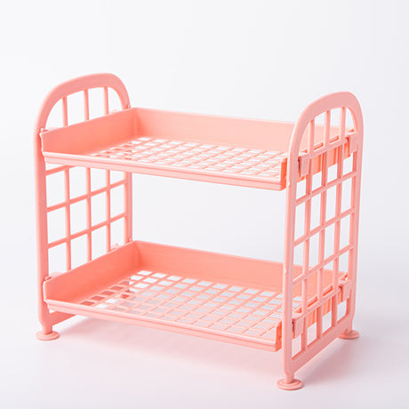 Double-Layer Folding Storage Rack for Office and Home