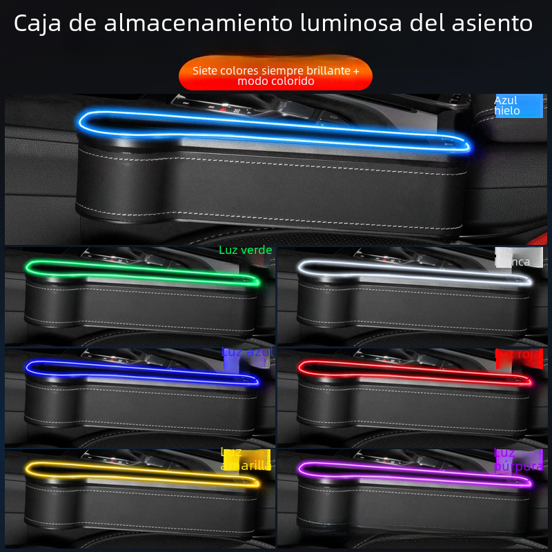 "New RGB Car Seat Gap Storage Box with Charging"