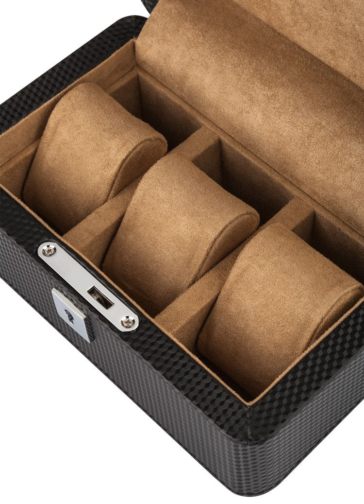 Leather Watch Box - Wooden Display and Storage Case