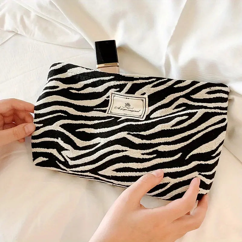 Leopard Print Travel Makeup Bag - Washable Organizer