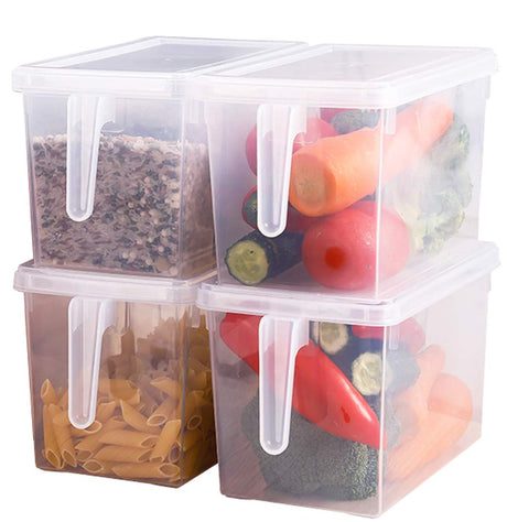 Sooyee Fridge Organizer4 Pack Refrigerator Organizer BinsFridge Organizers and Storage Clear with Handle & LidFruit Containers for FridgeFridge Storage To Keep Fresh for Food Vegetables5L