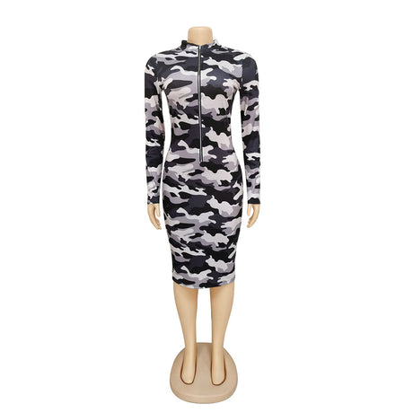 Reversible Printed Dress for Women with Zipper Closure
