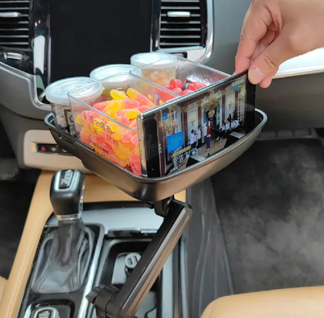 Automotive Folding Tray - Car Food Storage & Cup Holder
