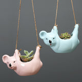 Cute Cartoon Koala Hanging Basket Ceramic Planter