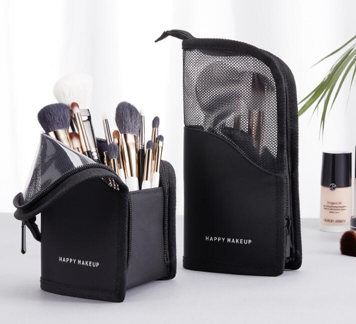 Makeup Brush Organizer Bag - Portable Handheld Pouch