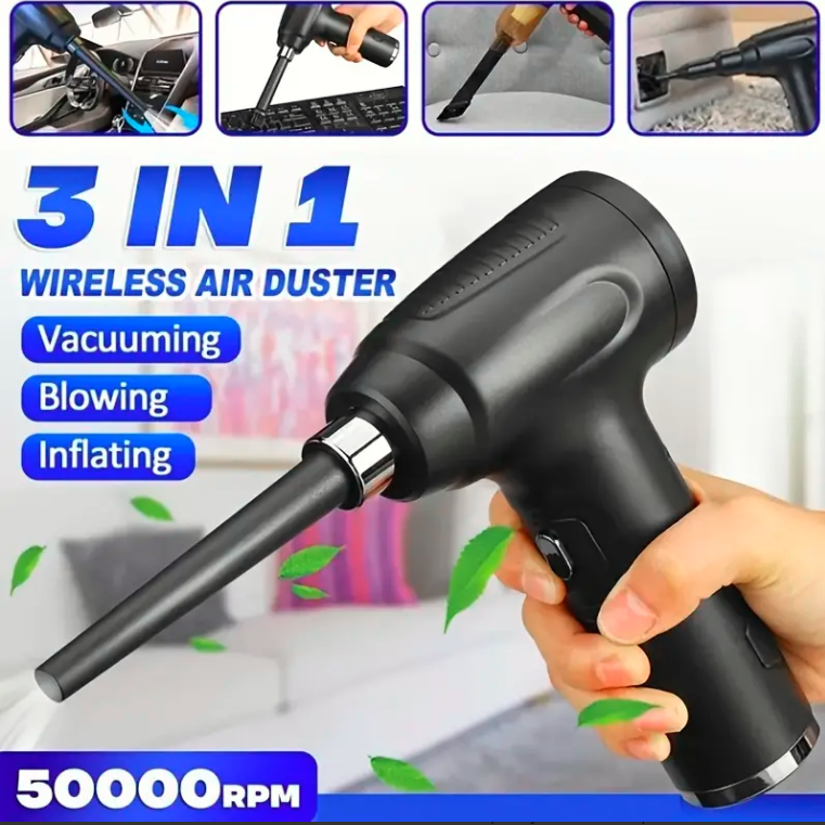 3-in-1 Portable Wireless Vacuum Cleaner and Air Pump