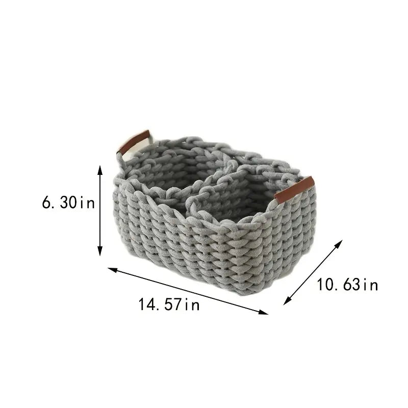 Handwoven Cotton Rope Cosmetic Organizer - 3 Pieces Set