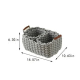 Handwoven Cotton Rope Cosmetic Organizer - 3 Pieces Set
