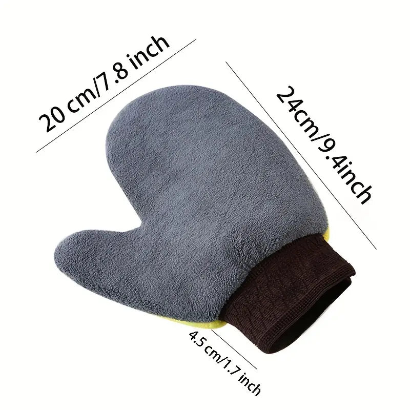 Soft Coral Fleece Car Washing Gloves for Cleaning