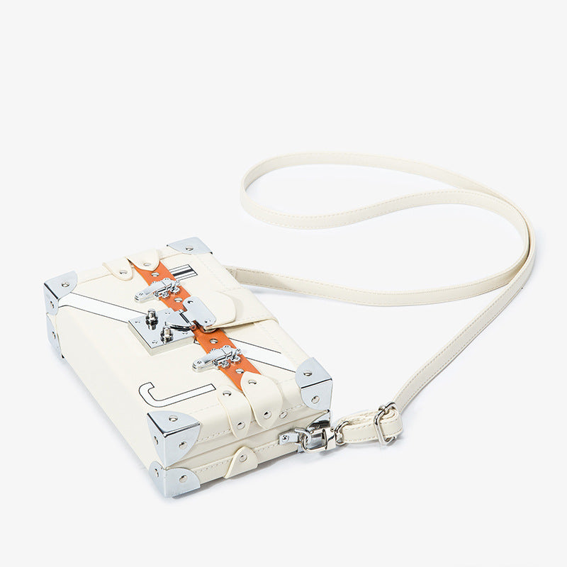 Small Square Shoulder Messenger Bag with Lock Design