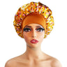 Wide-Brimmed Satin Printed Shower Cap for Beauty