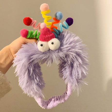 Cute Purple Plush Monster Headband Hair Accessory
